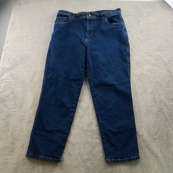 Bill Blass Womens Jeans Size 14P Stretch Straight Leg Blue Denim Casual Classic - Picture 14 of 15